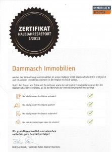 Zertifikat Halbjahresreport 1/2013